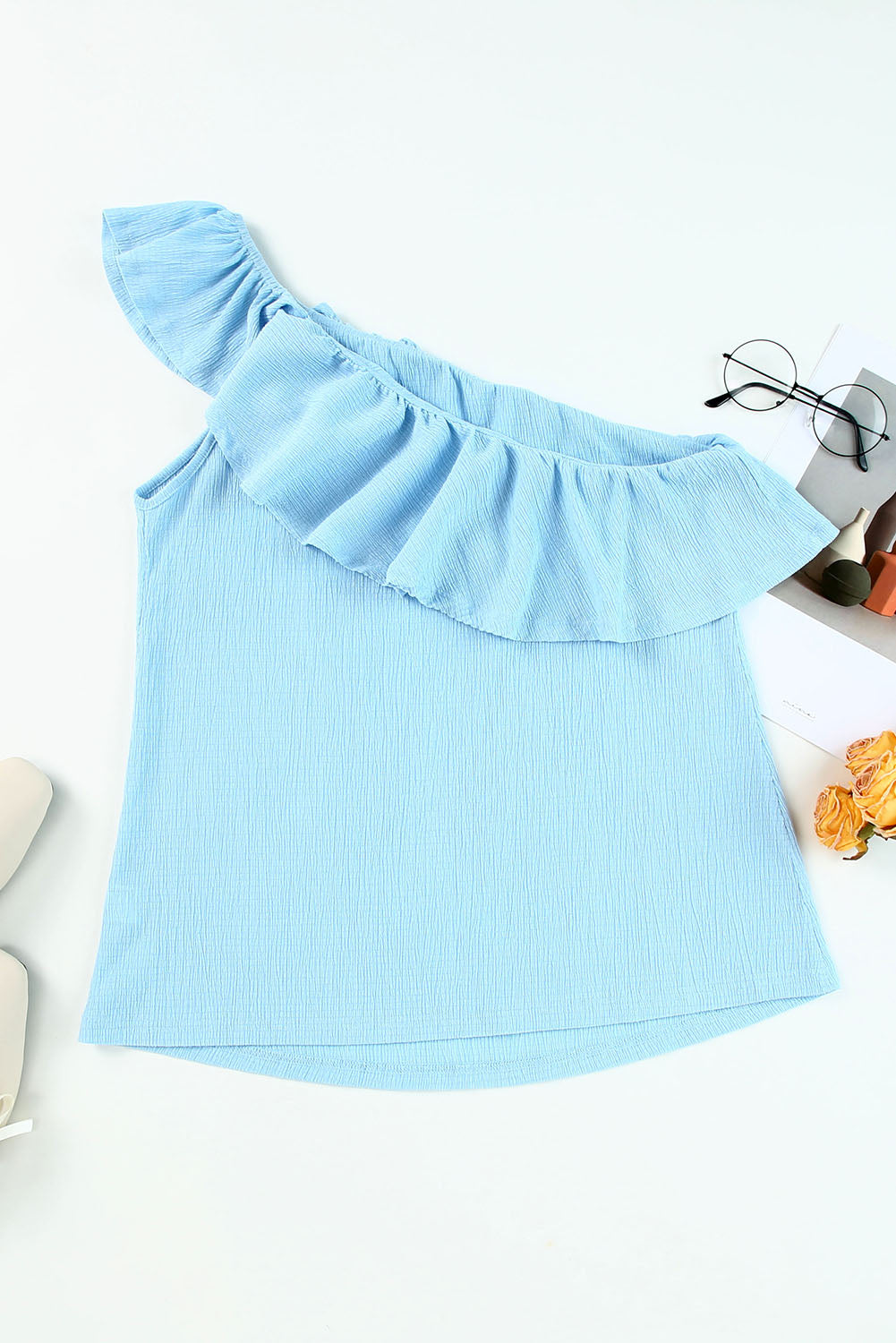 Ruffled One-Shoulder Tank - cas7m