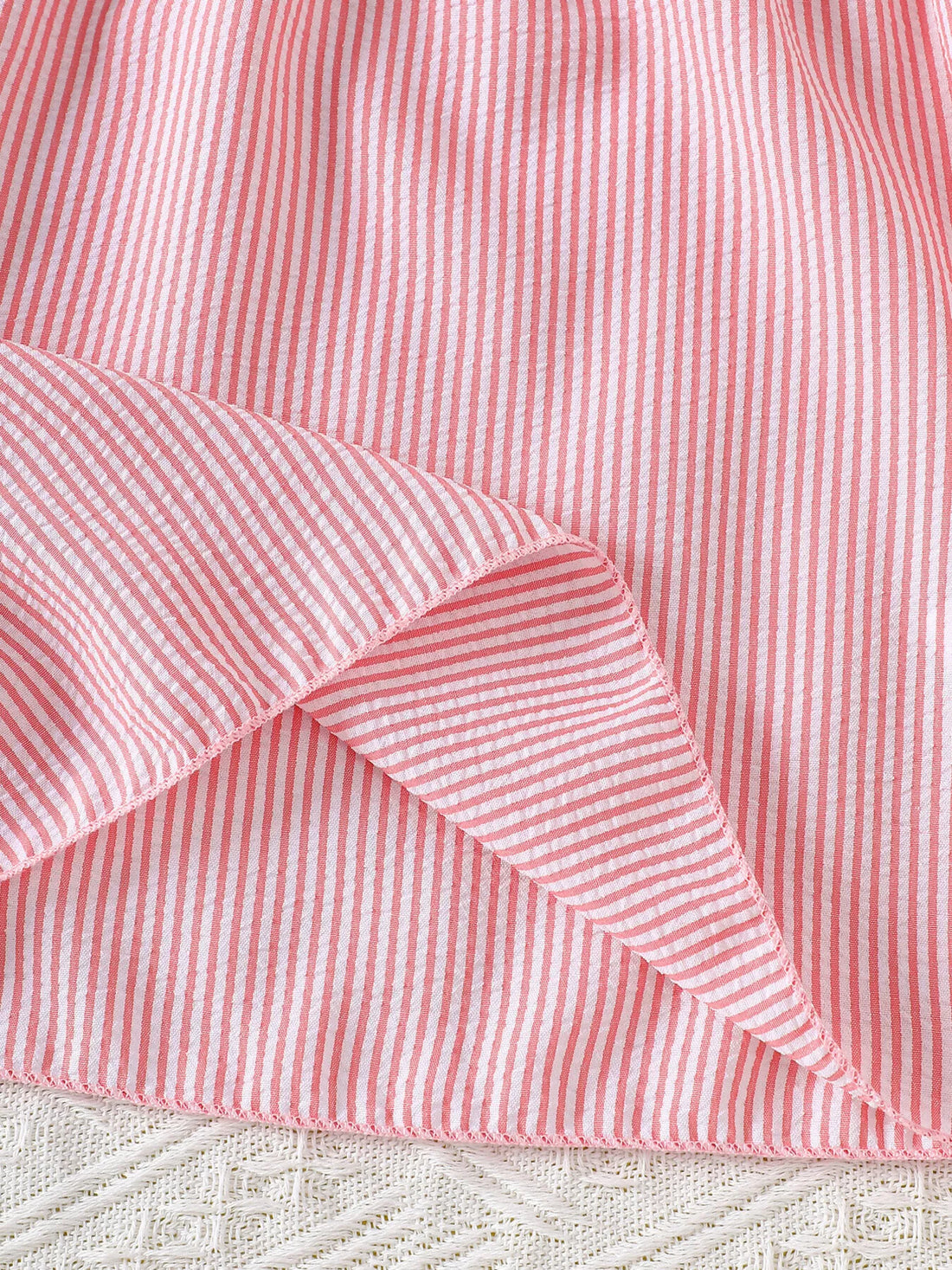 Children's Embroidered Striped Dress - cas7m