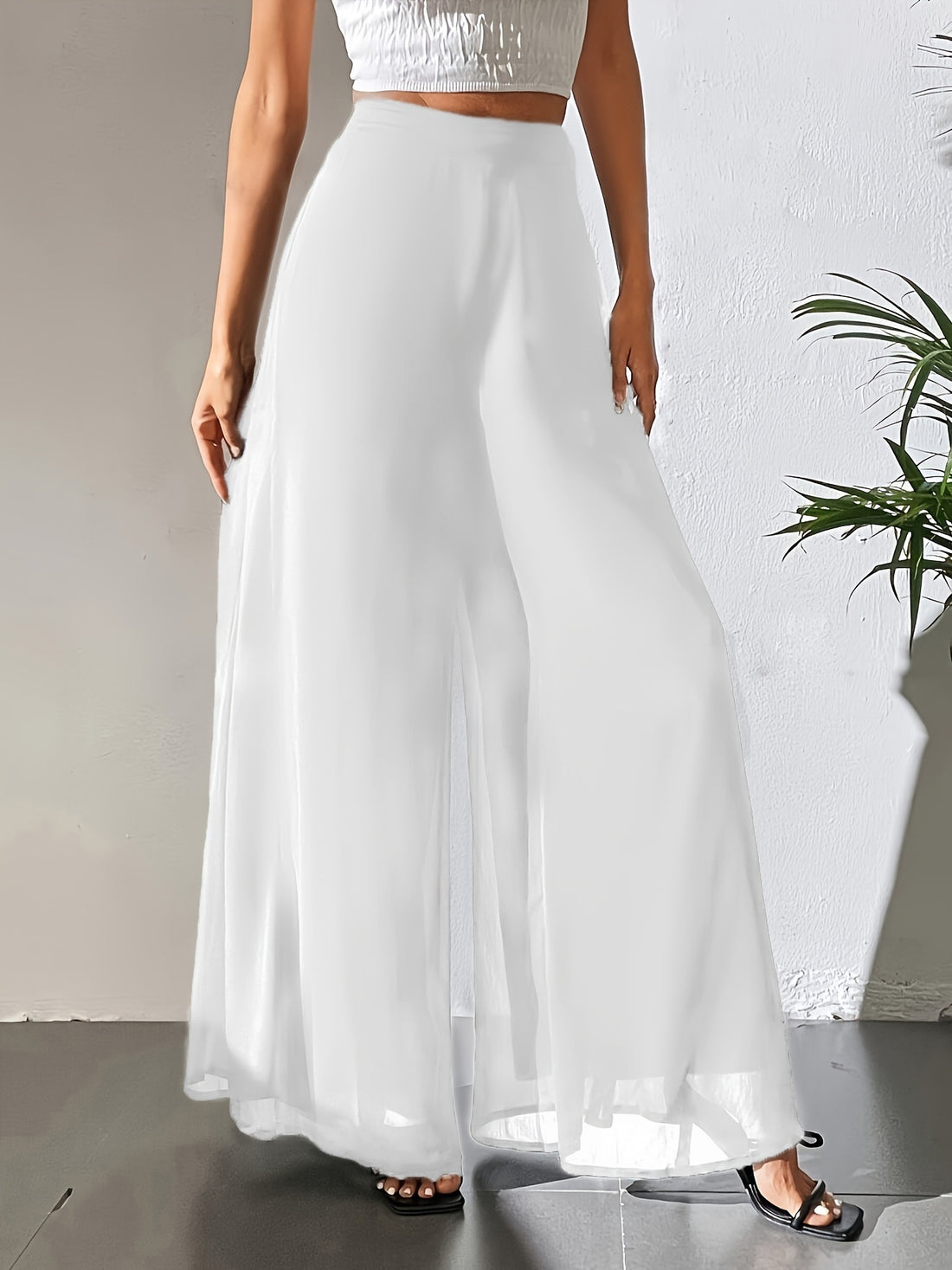 Casual Chiffon Wide-leg Pants Loose Trousers - cas7m