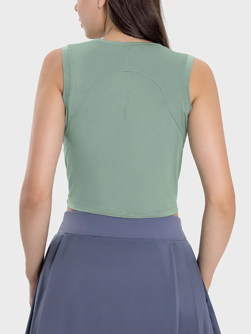 Millennia Drawstring Ruched Wide Strap Active Tank - cas7m