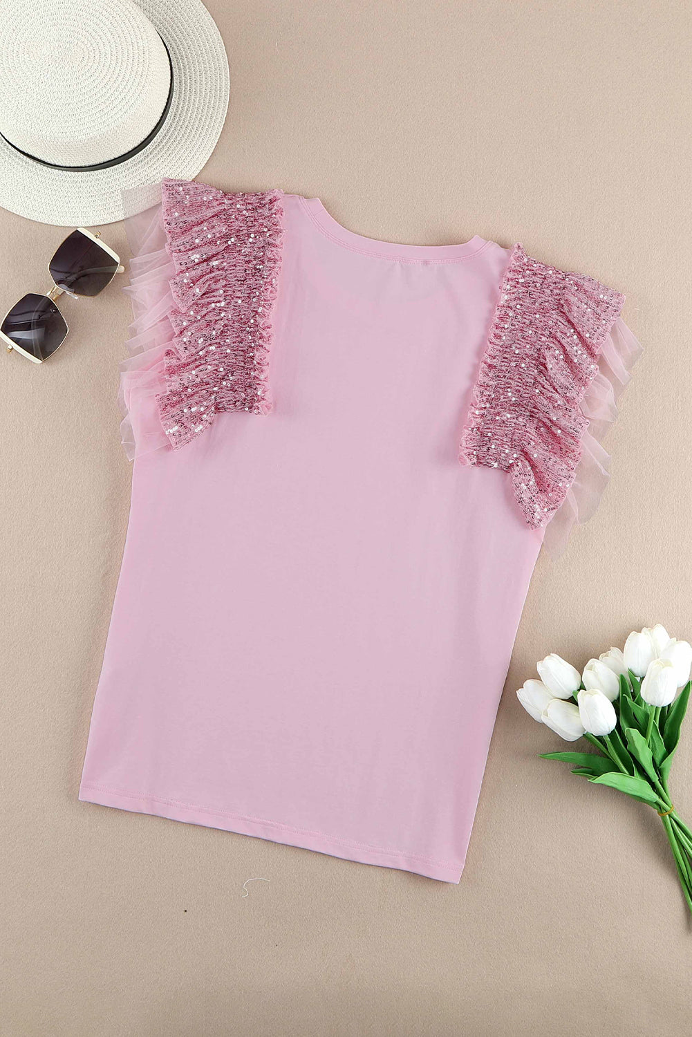 Sequin Round Neck Tank - cas7m