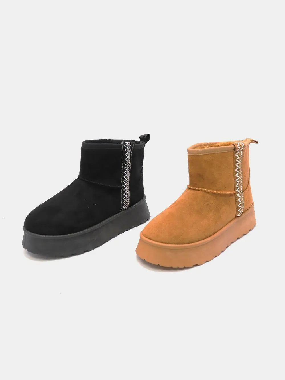 WILD DIVA Round Toe Platform Boots - cas7m