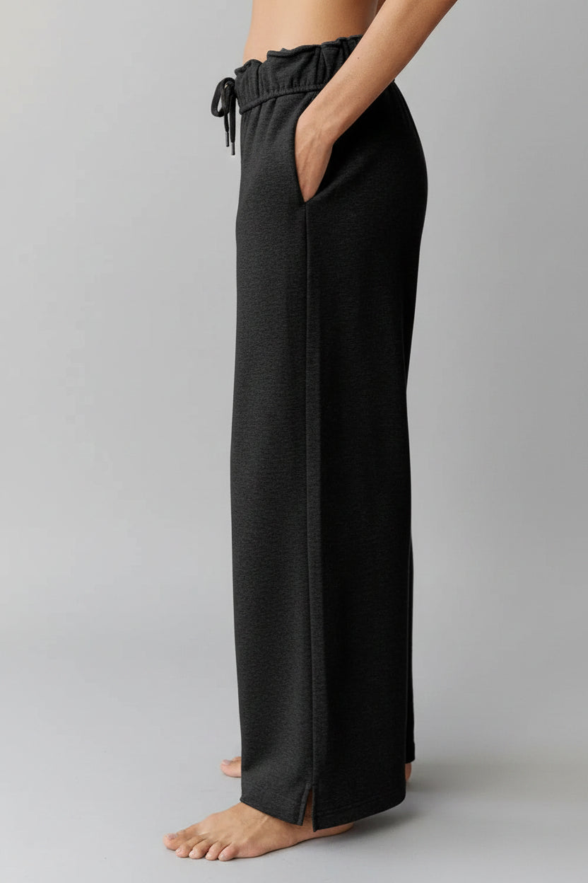 Drawstring Wide Leg Active Pants - cas7m