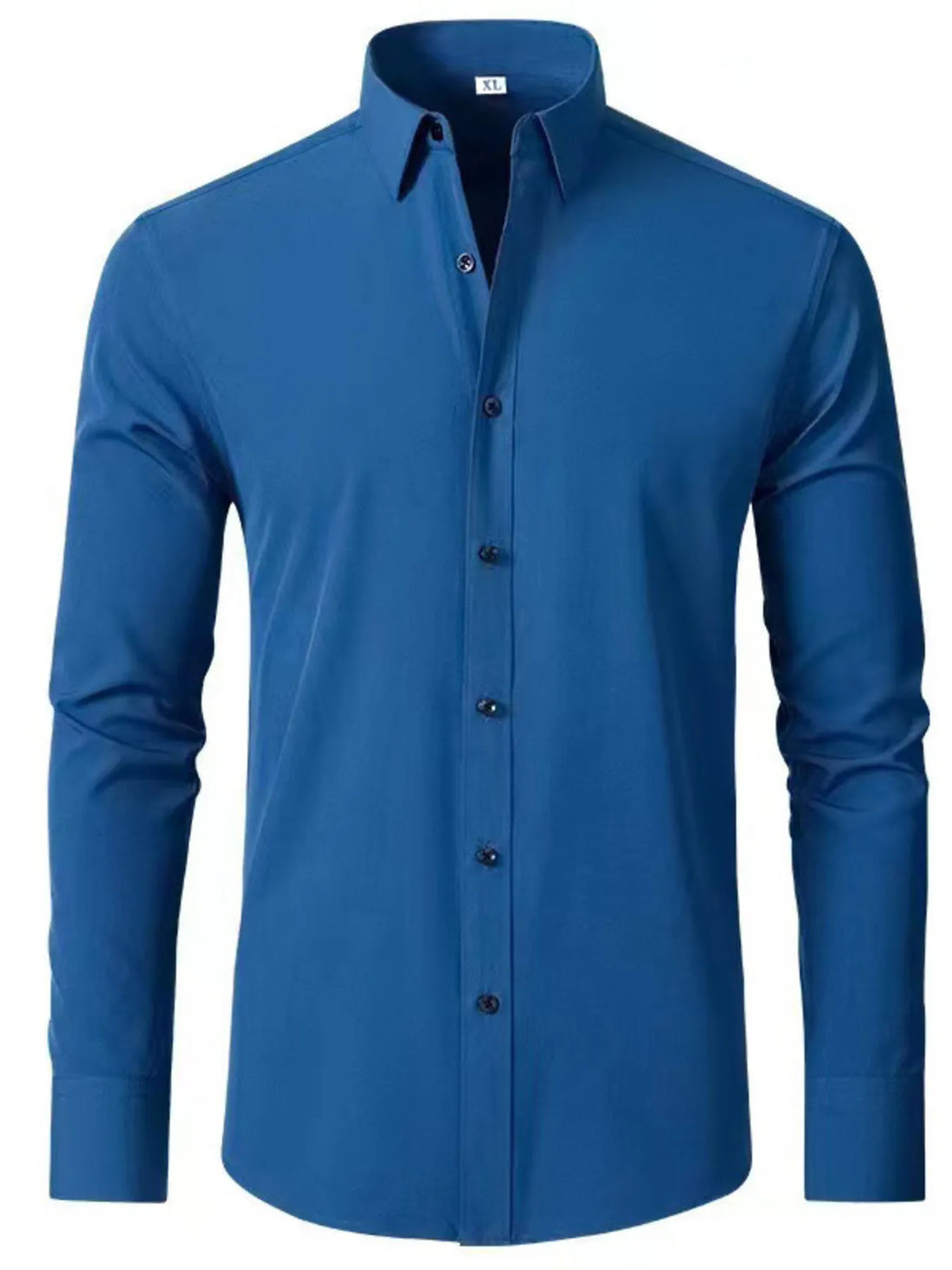 Men's Plus Size Button Up Long Sleeve Shirt - cas7m