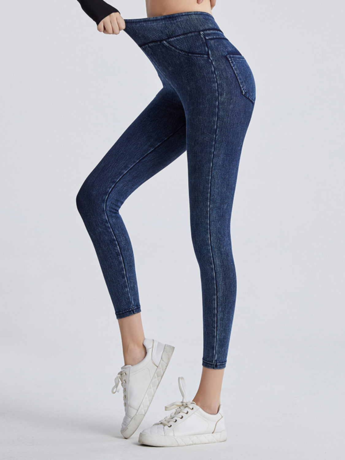 Wide Waistband Sports Leggings - cas7m