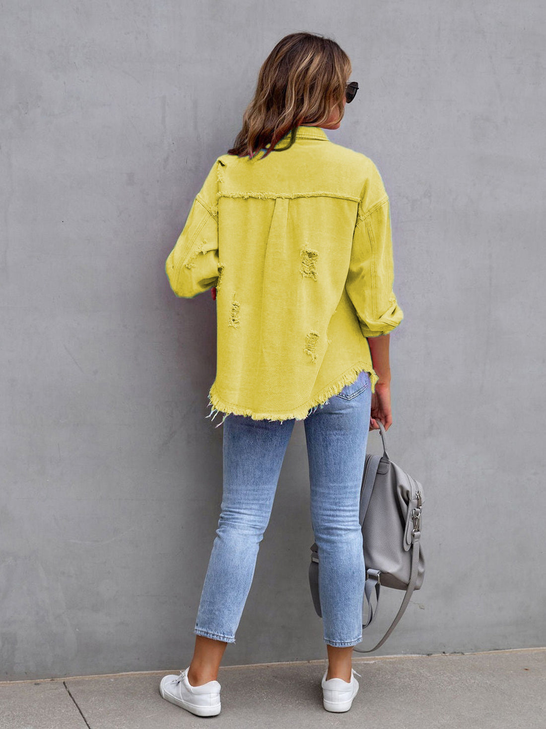 Chic Fringe Cotton-Blend Pullover Top - No Stretch, Machine Washable - cas7m