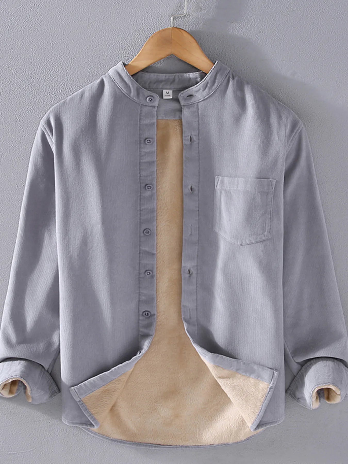 Men's Plus Size Button Up Long Sleeve Shirt - cas7m