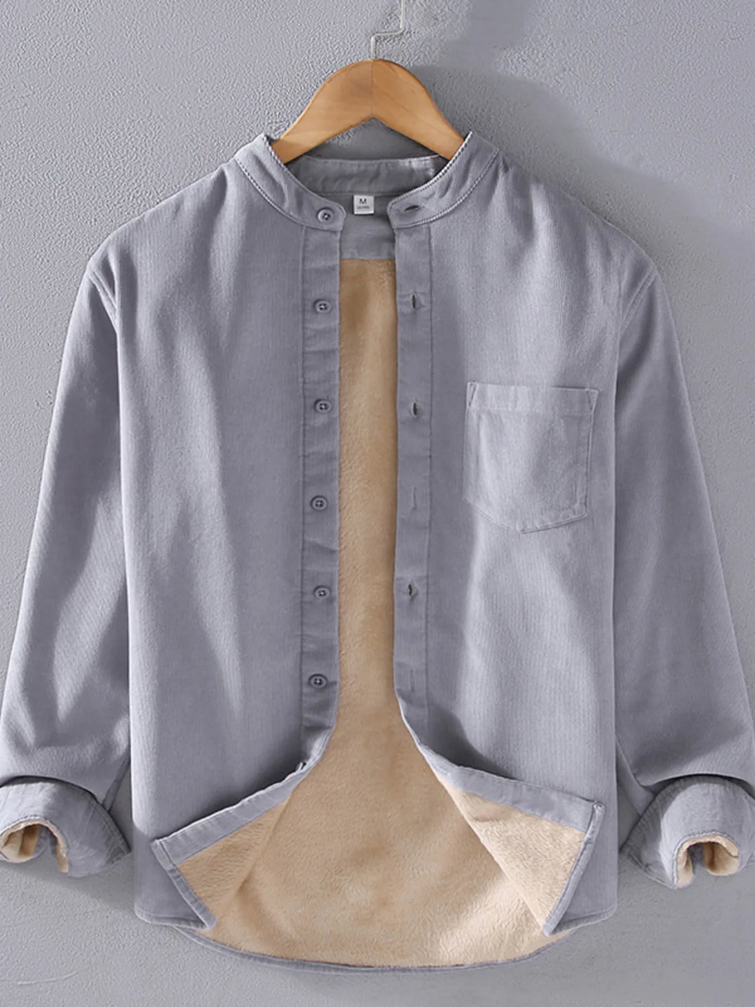 Men's Plus Size Button Up Long Sleeve Shirt - cas7m