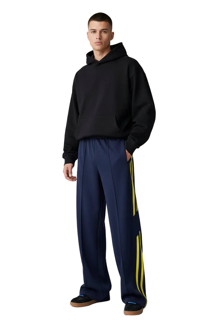 Men's Plus Size Striped Wide-Leg Casual Pants - cas7m