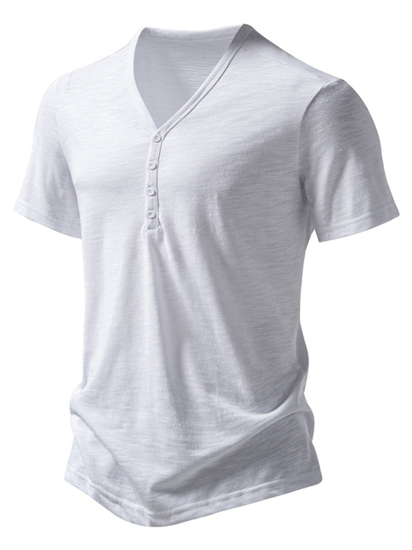 Men's Casual Button Detail T-Shirt - cas7m