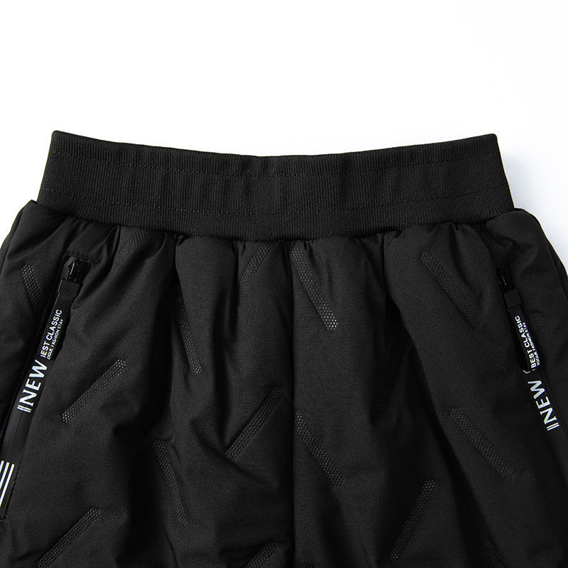 Boys 'fleece And Thickened Cold Proof Warm Bunched Feet Pants - cas7m