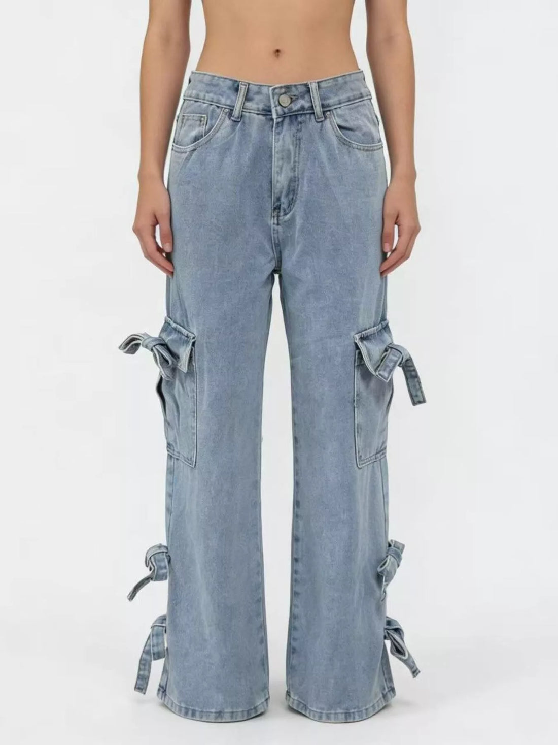 Bow Wide Leg Jeans - cas7m