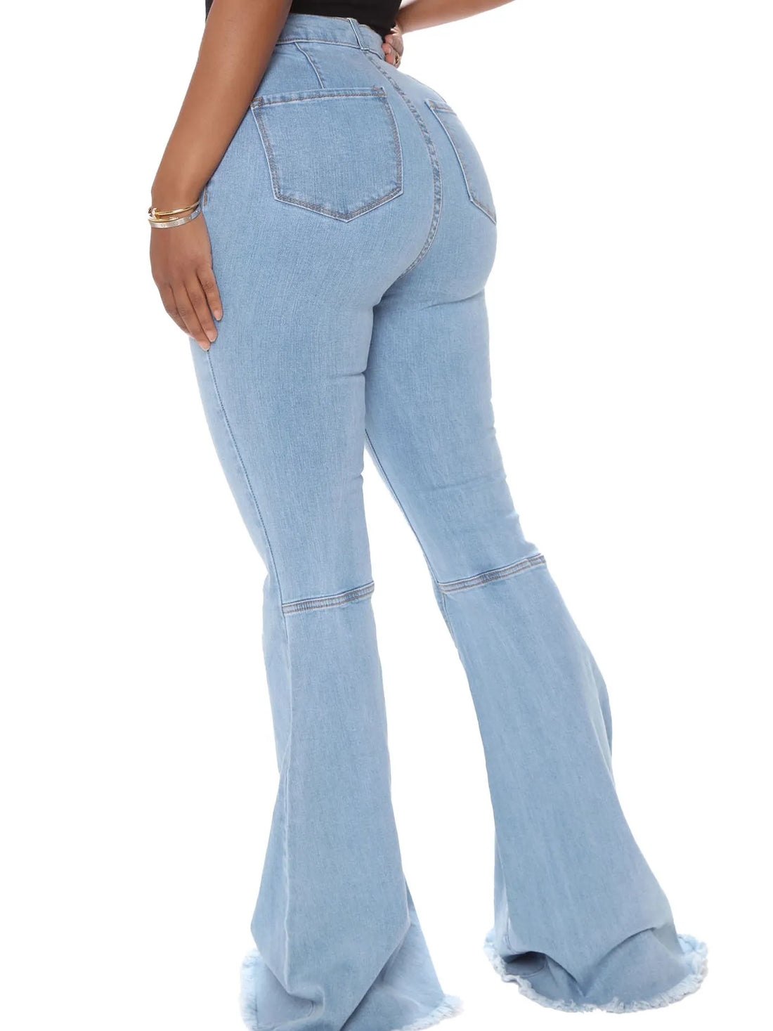 Full Size High-Waisted Raw Hem Flare Jeans Plus Size - cas7m