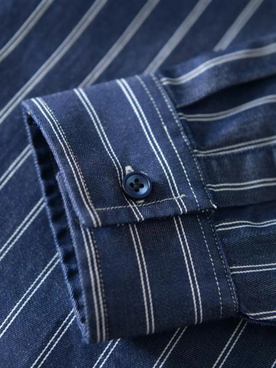 Men's Plus Size Striped Button Up Long Sleeve Shirt - cas7m
