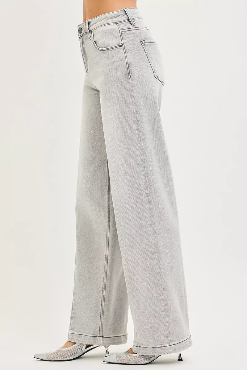 RISEN Slouchy Baggy Jeans with Contrast Stitching - cas7m