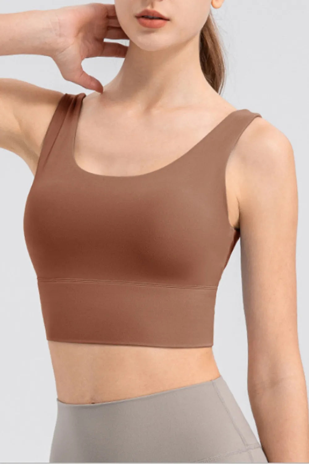 Scoop Neck Wide Strap Active Tank - cas7m