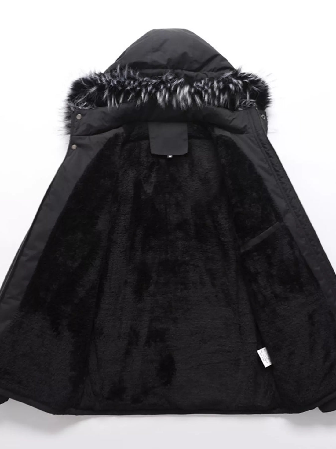 Men's Plus Size Fur Hooded Winter Parka Coat - cas7m