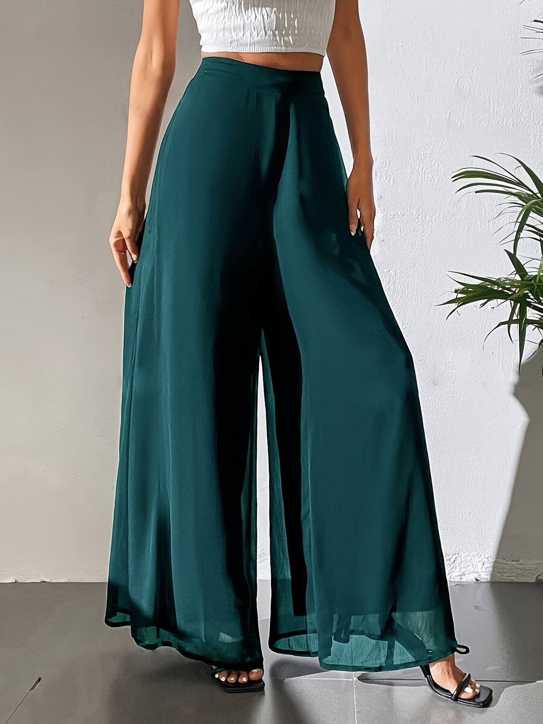 Casual Chiffon Wide-leg Pants Loose Trousers - cas7m