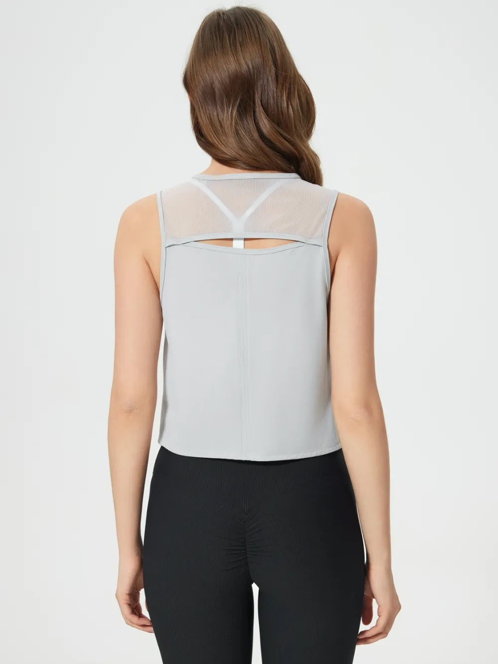 Millennia Round Neck Cropped Active Tank - cas7m