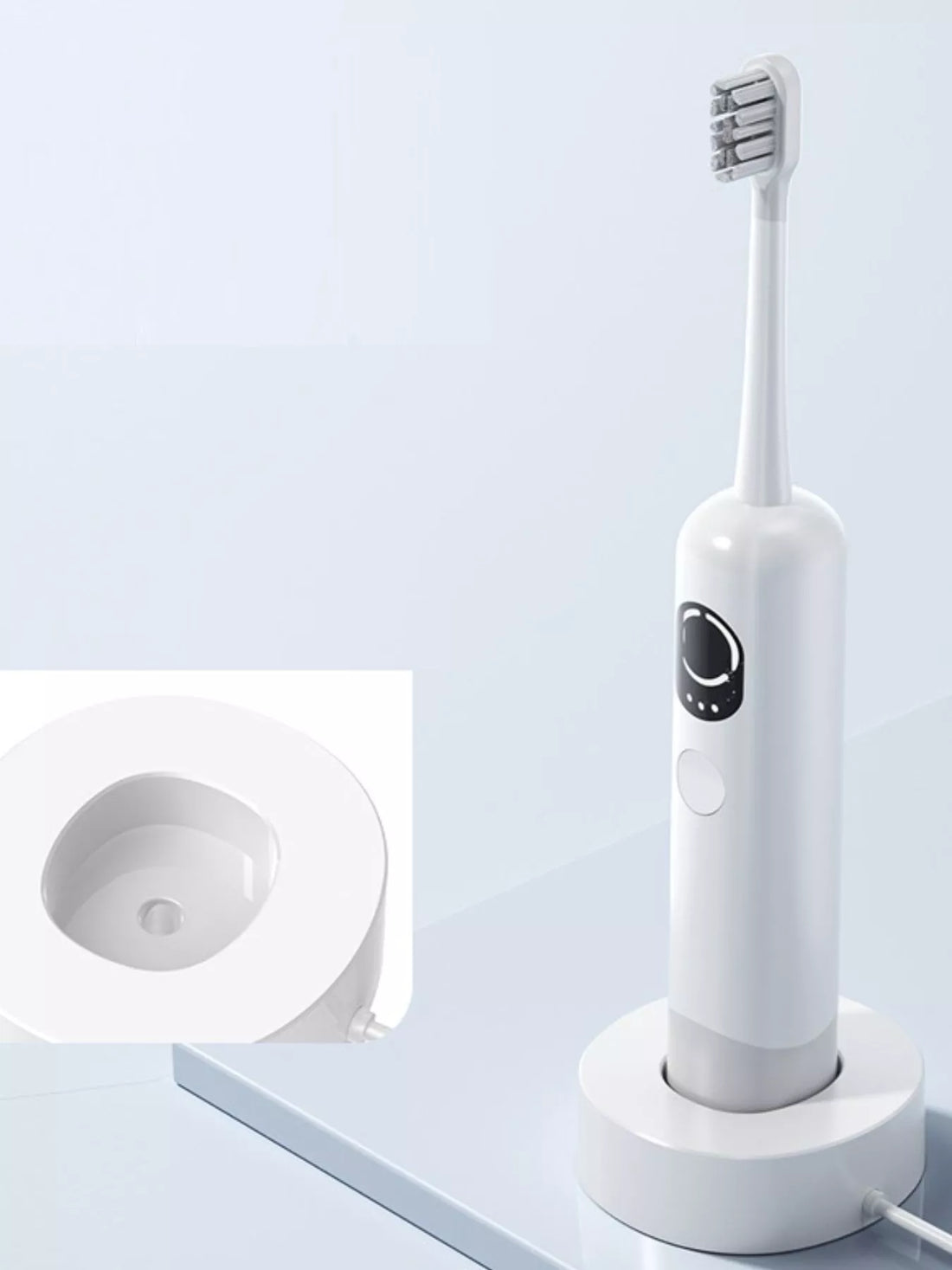 Smart Electric Toothbrush: Sleek, Portable, High-Tech Cleaning - cas7m