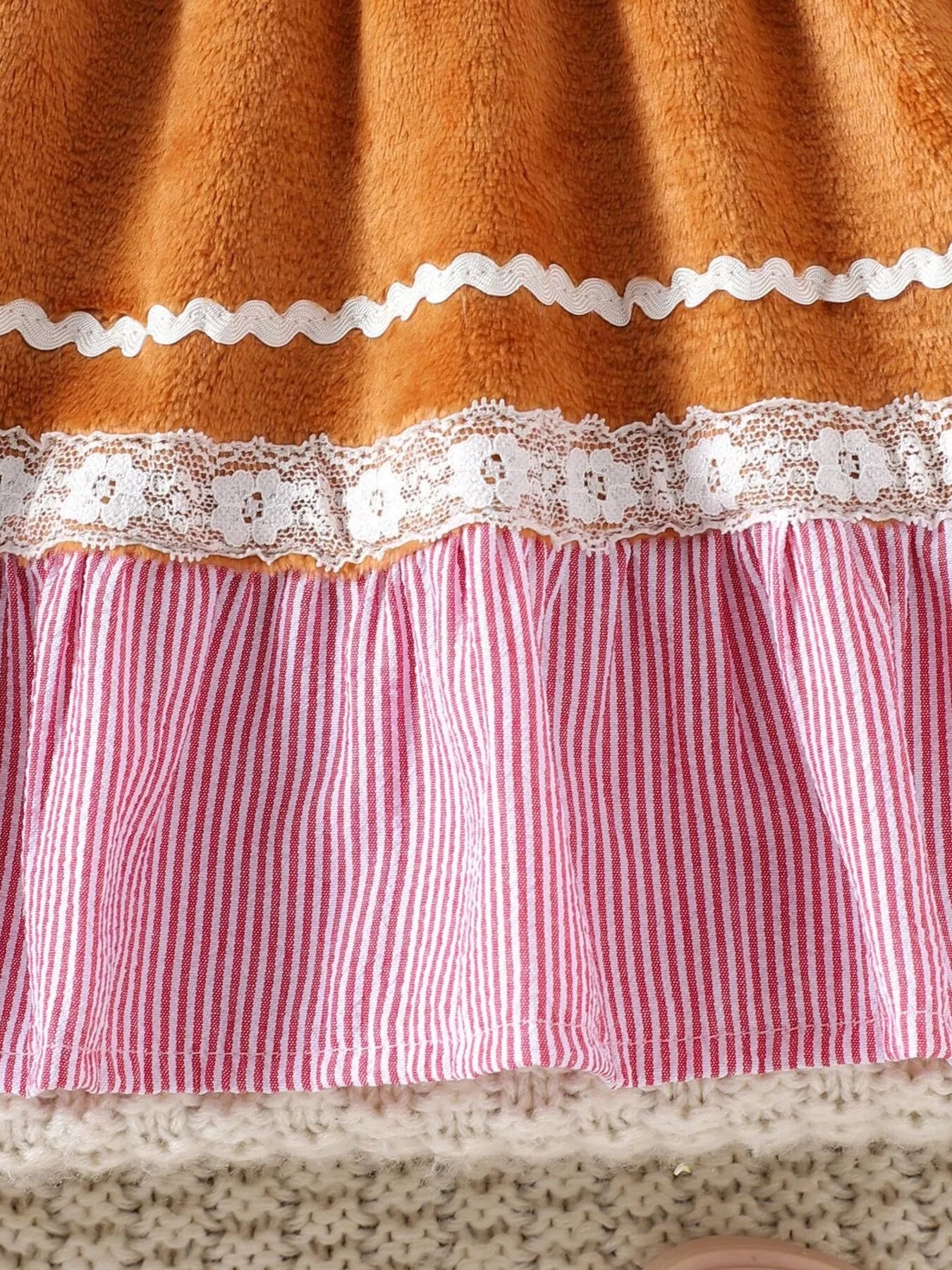 Children's Christmas Lace Detail Dress - cas7m
