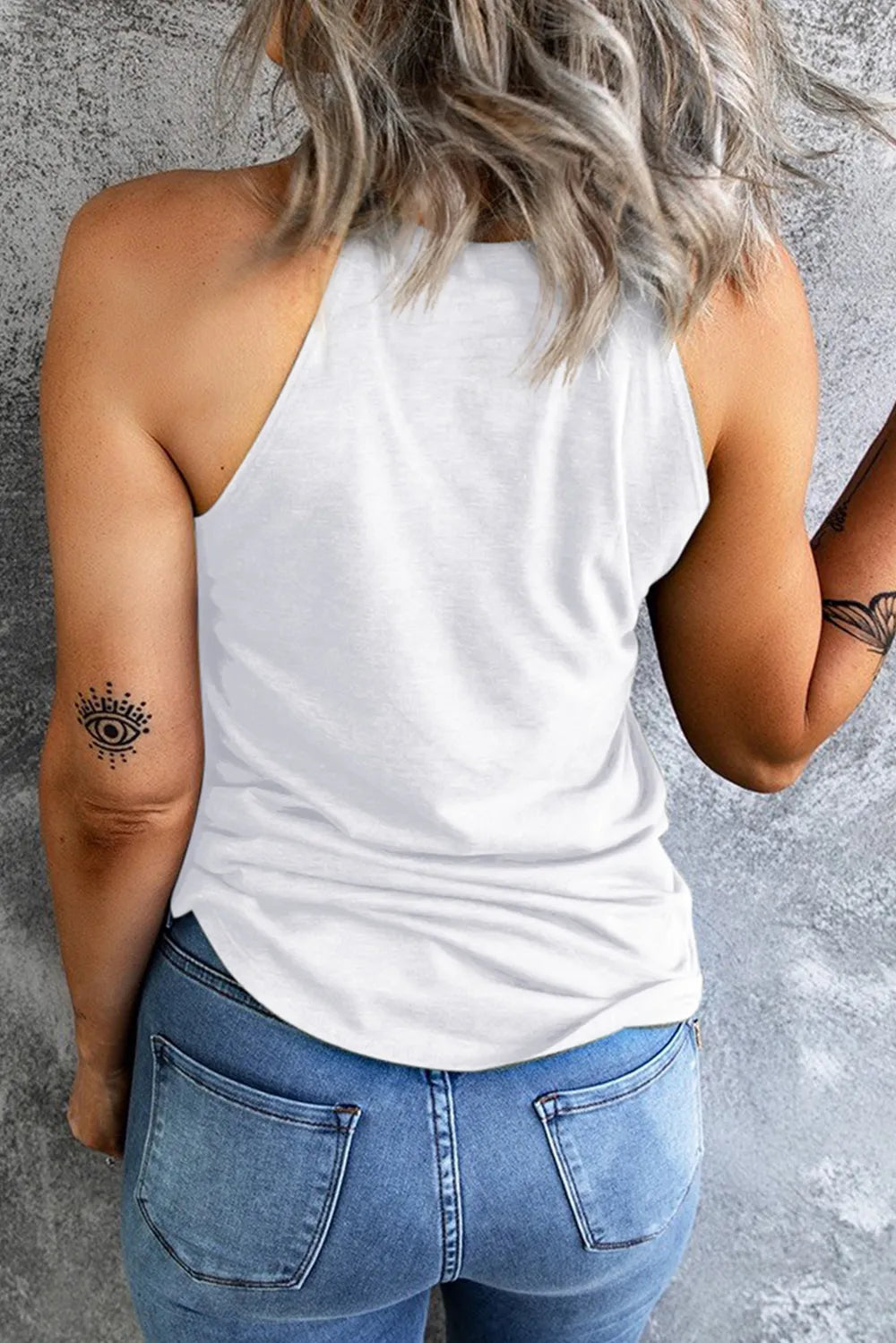 Sequin Flower Grecian Neck Tank - cas7m