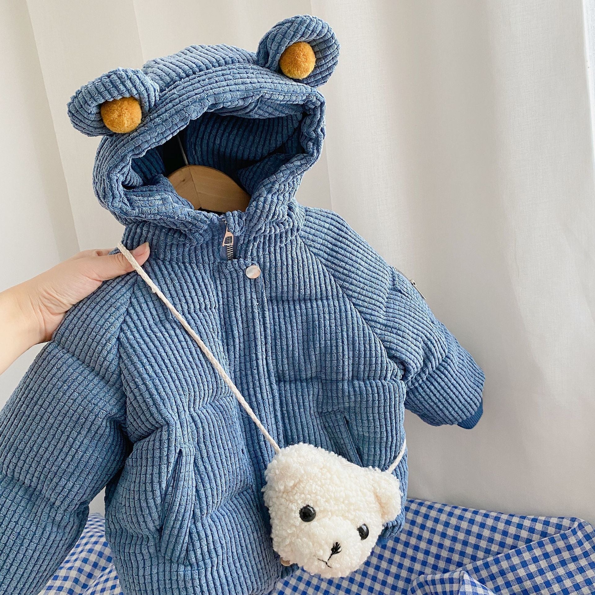Boy Cute Cartoon Cotton Cloth Hooded Short - cas7m