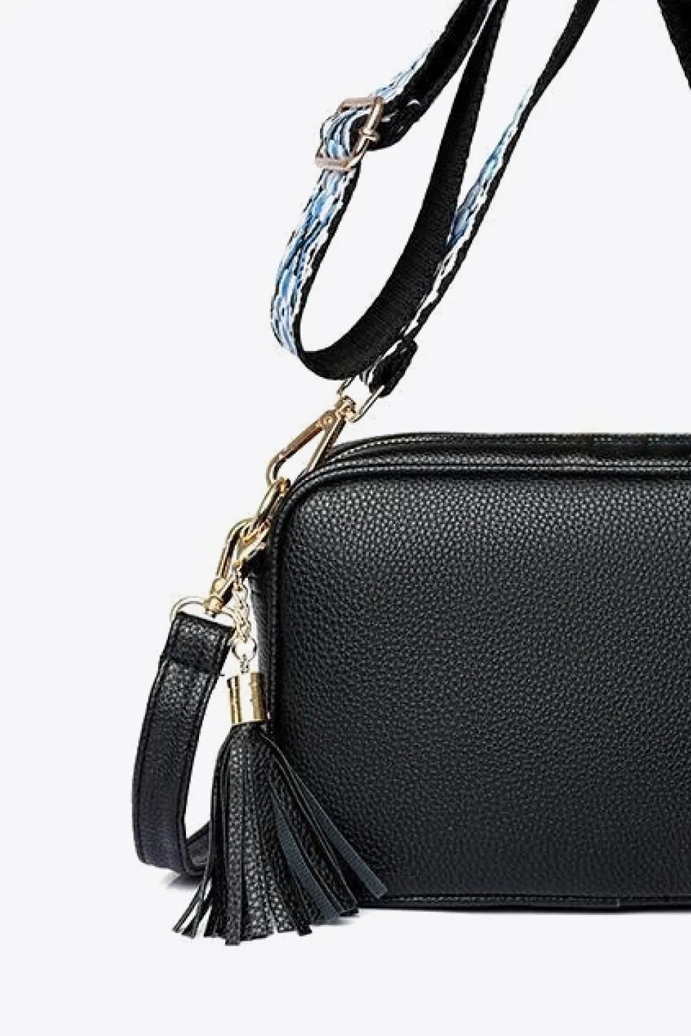 PU Leather Tassel Crossbody Bag - cas7m