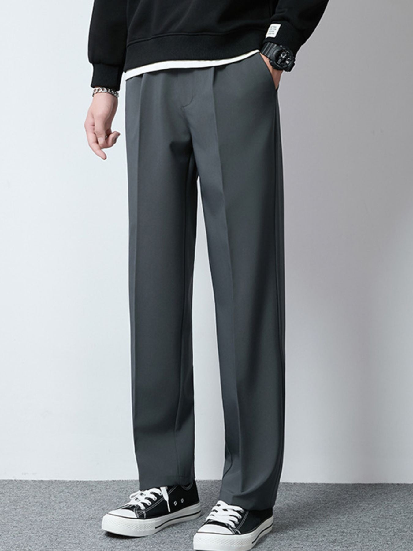 Men's Plus Size Wide Leg Casual Pants - cas7m