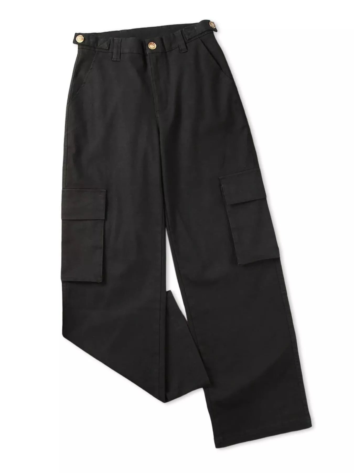 High-Waisted Wide Leg Cargo Jeans - cas7m