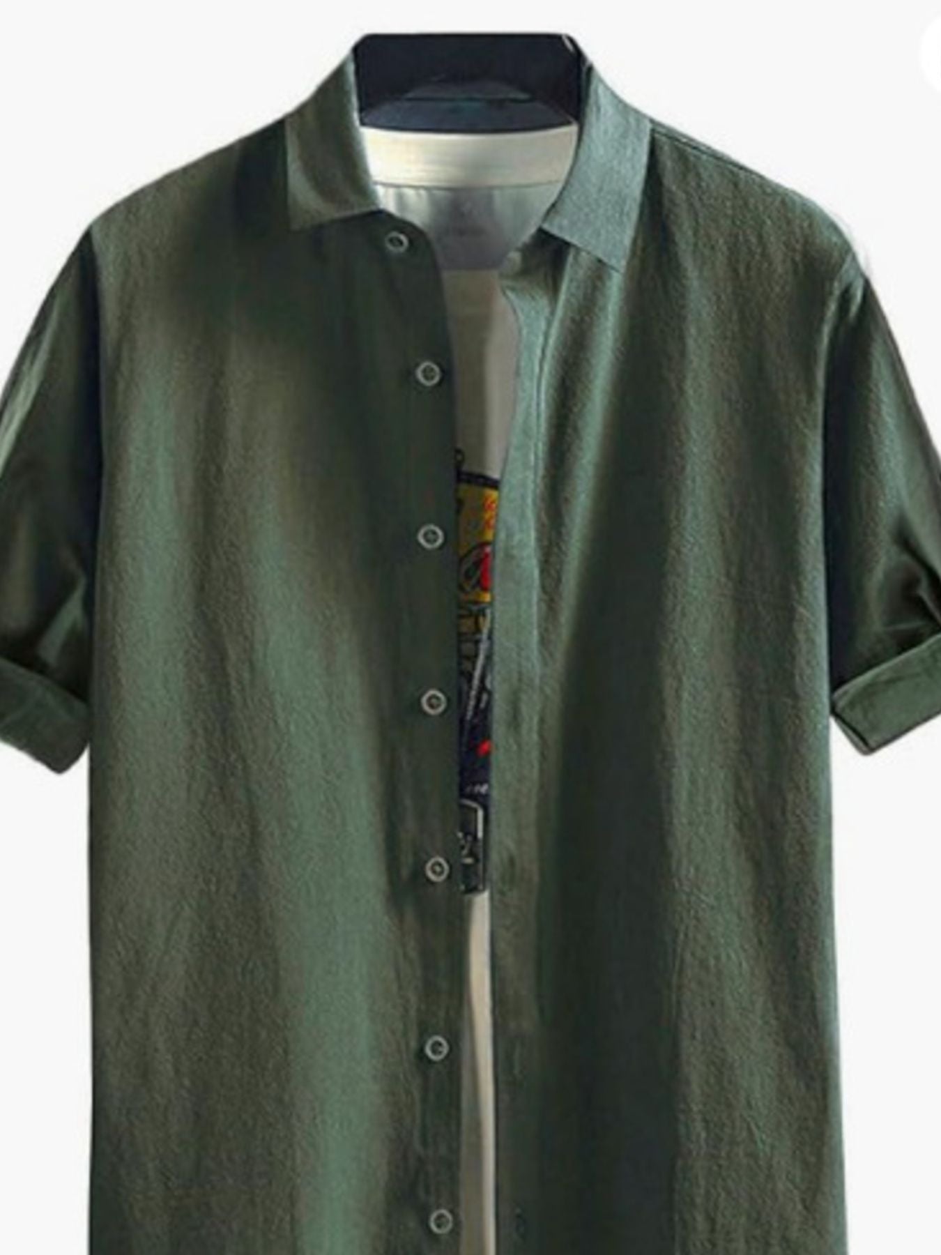 Men's Plus Size Casual Button-Down Shirt - cas7m