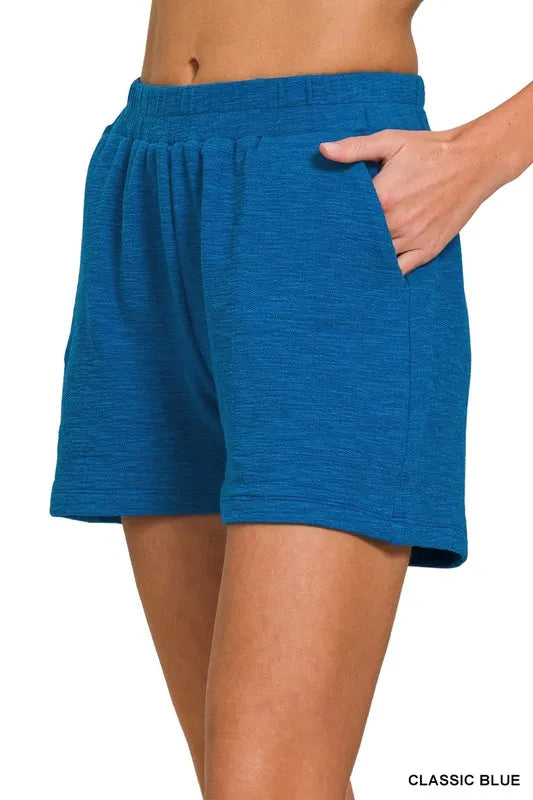 Zenana Cotton Slub Shorts - cas7m