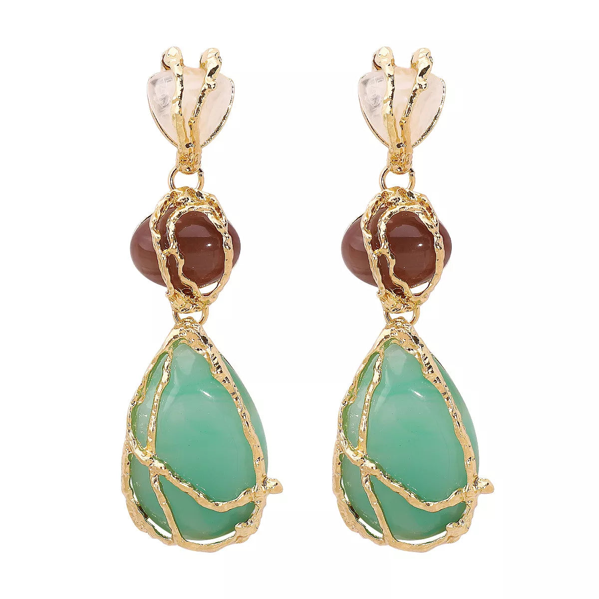 18K Gold-Plated Teardrop Earrings - cas7m