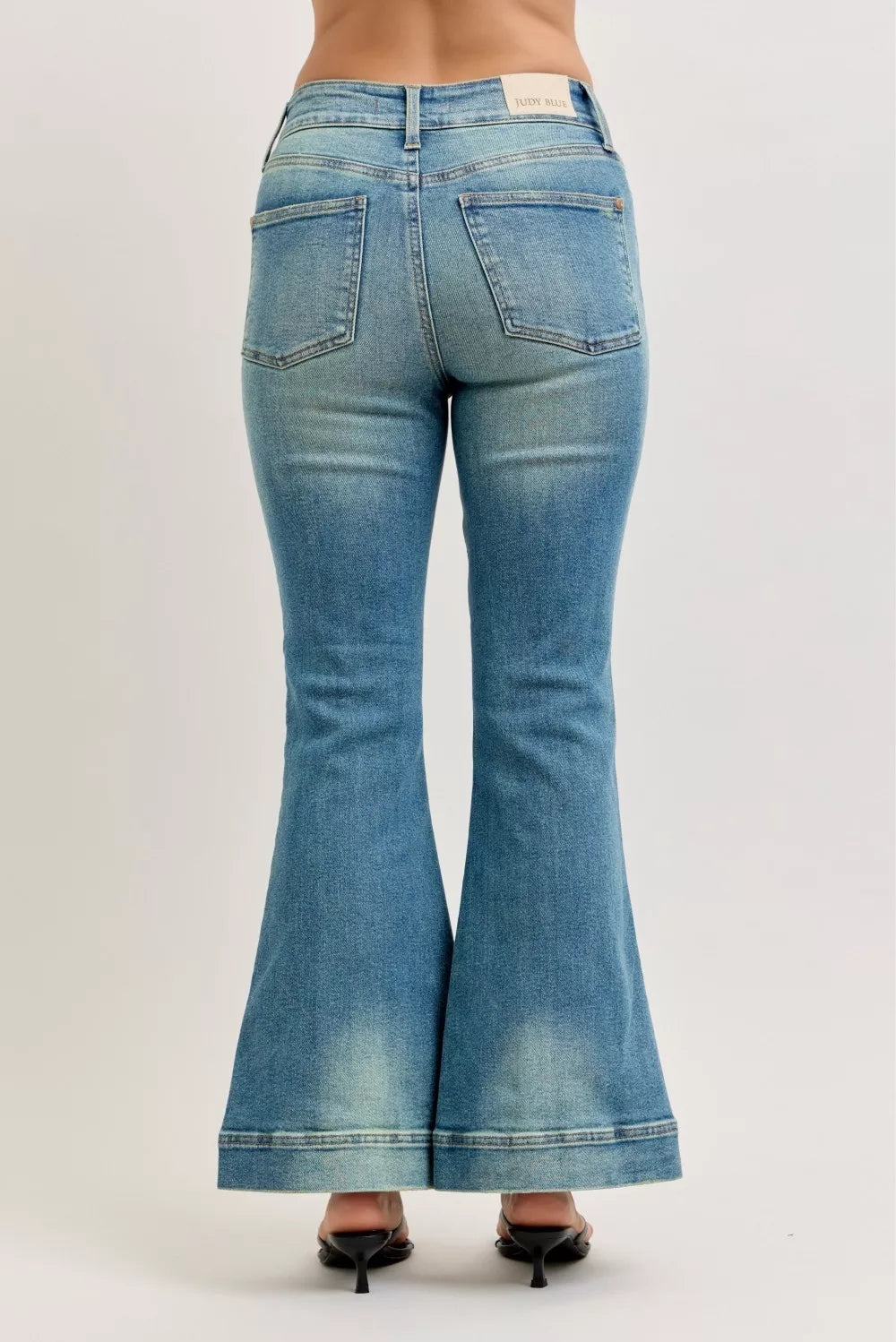 Judy Blue High Waist Vintage Wash Flare Jeans - cas7m