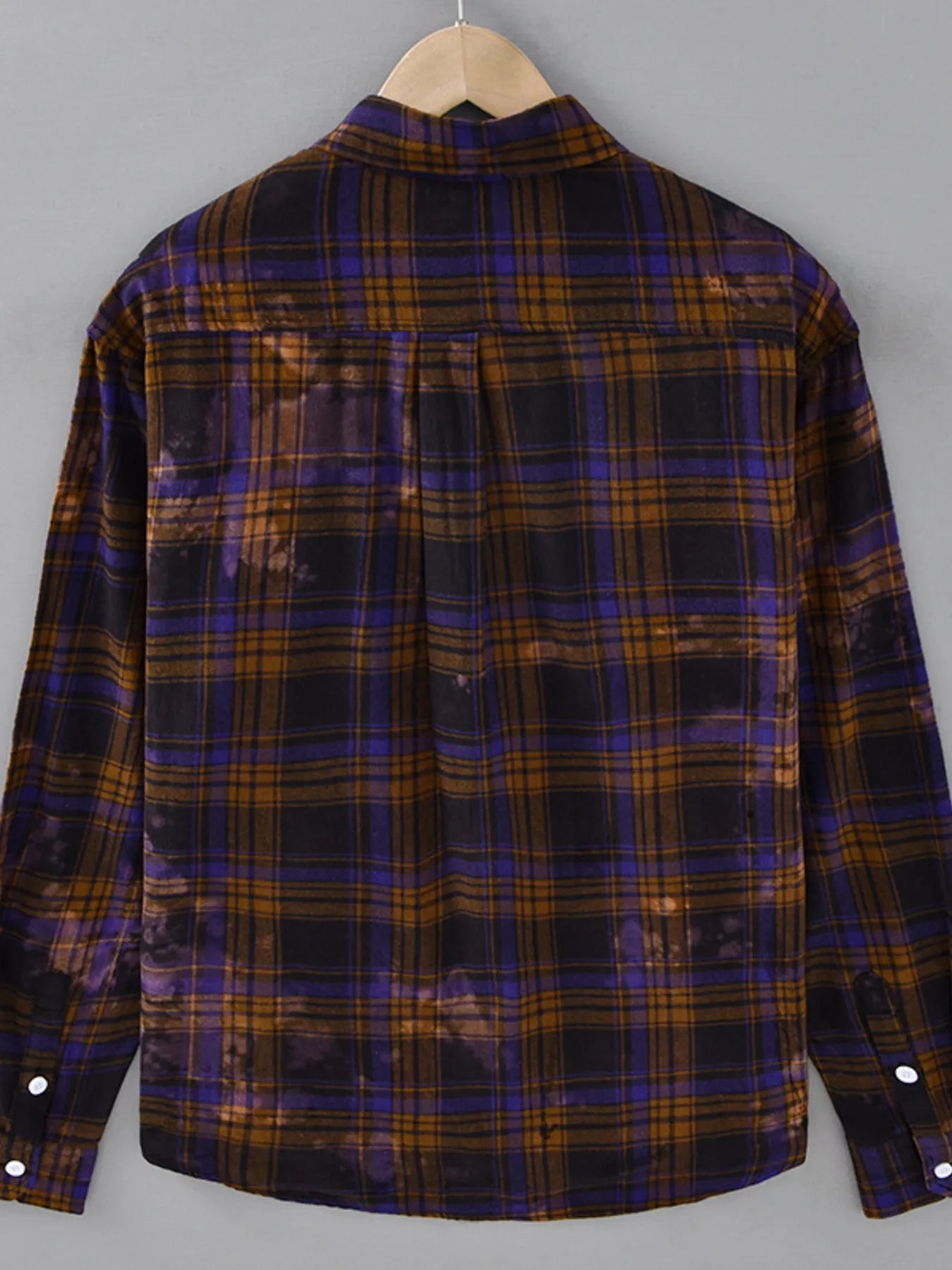 Men's Plus Size Plaid Casual Long Sleeve Shirt - cas7m