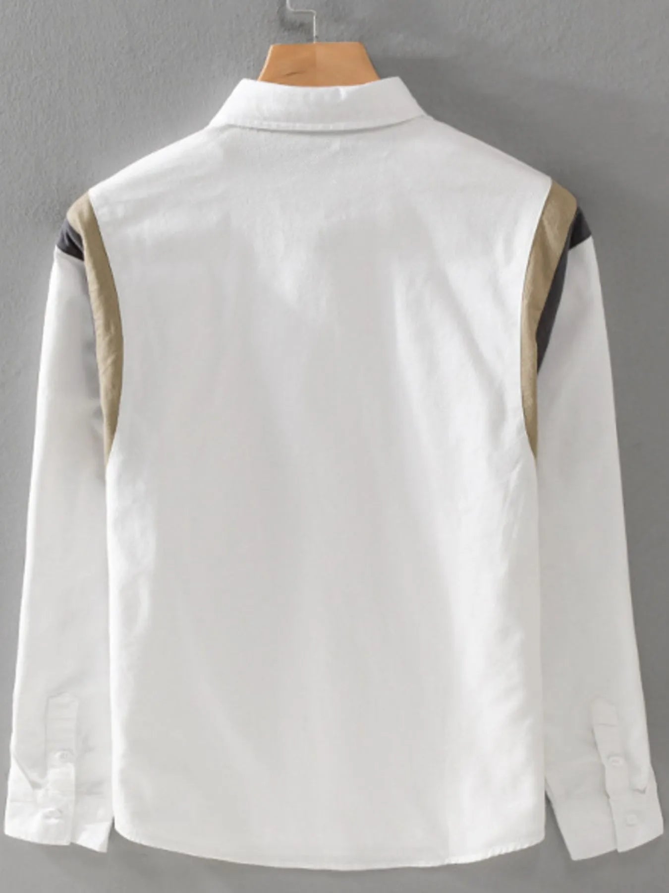 Men's Plus Size Button-Up Long Sleeve Shirt - cas7m
