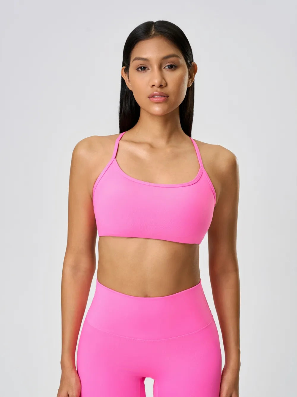 Millennia Crisscross Back Scoop Neck Active Cami with Detachable Chest Pads - cas7m