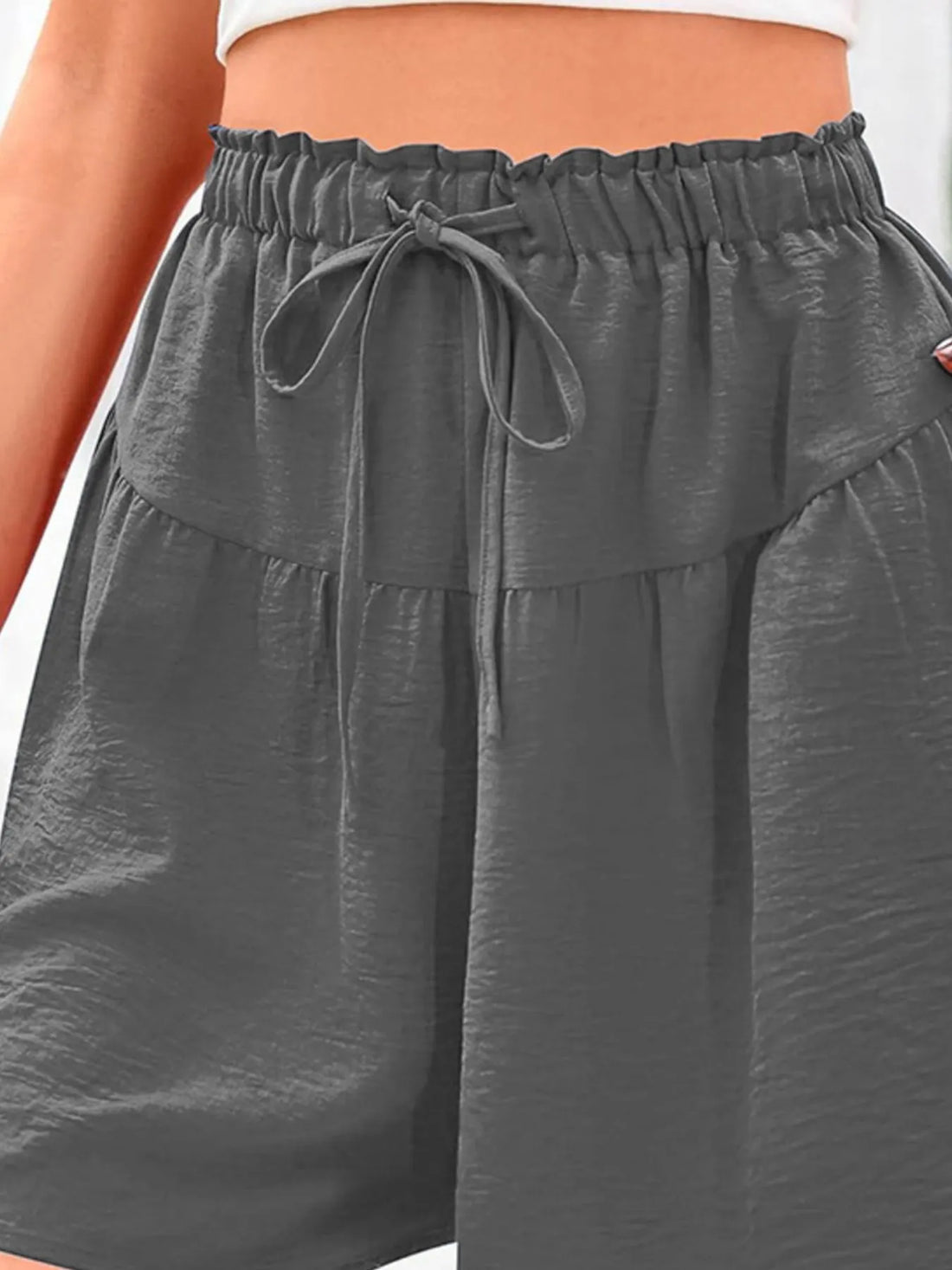 Full Size Casual Drawstring High Waist Relaxed Shorts Plus Size - cas7m