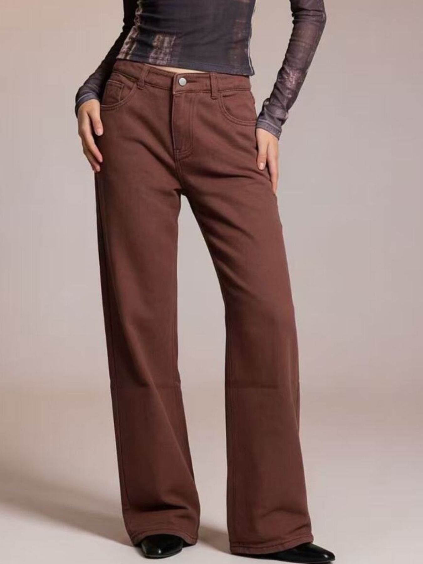 Butterfly Back Wide Leg Jeans - cas7m