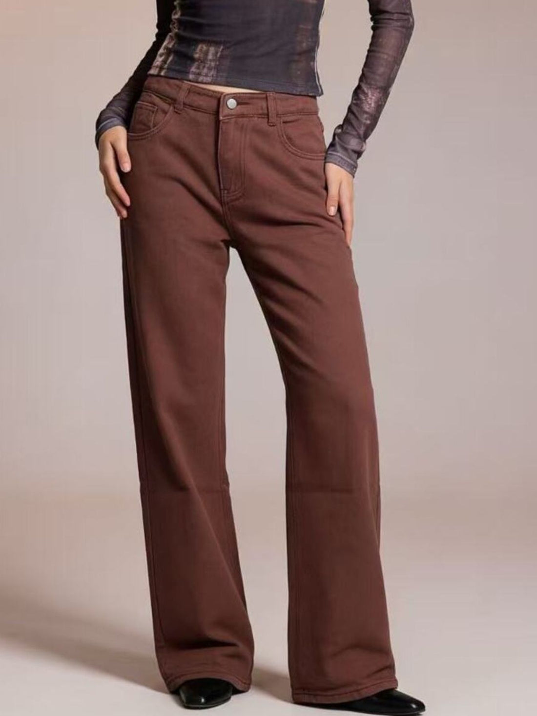 Butterfly Back Wide Leg Jeans - cas7m