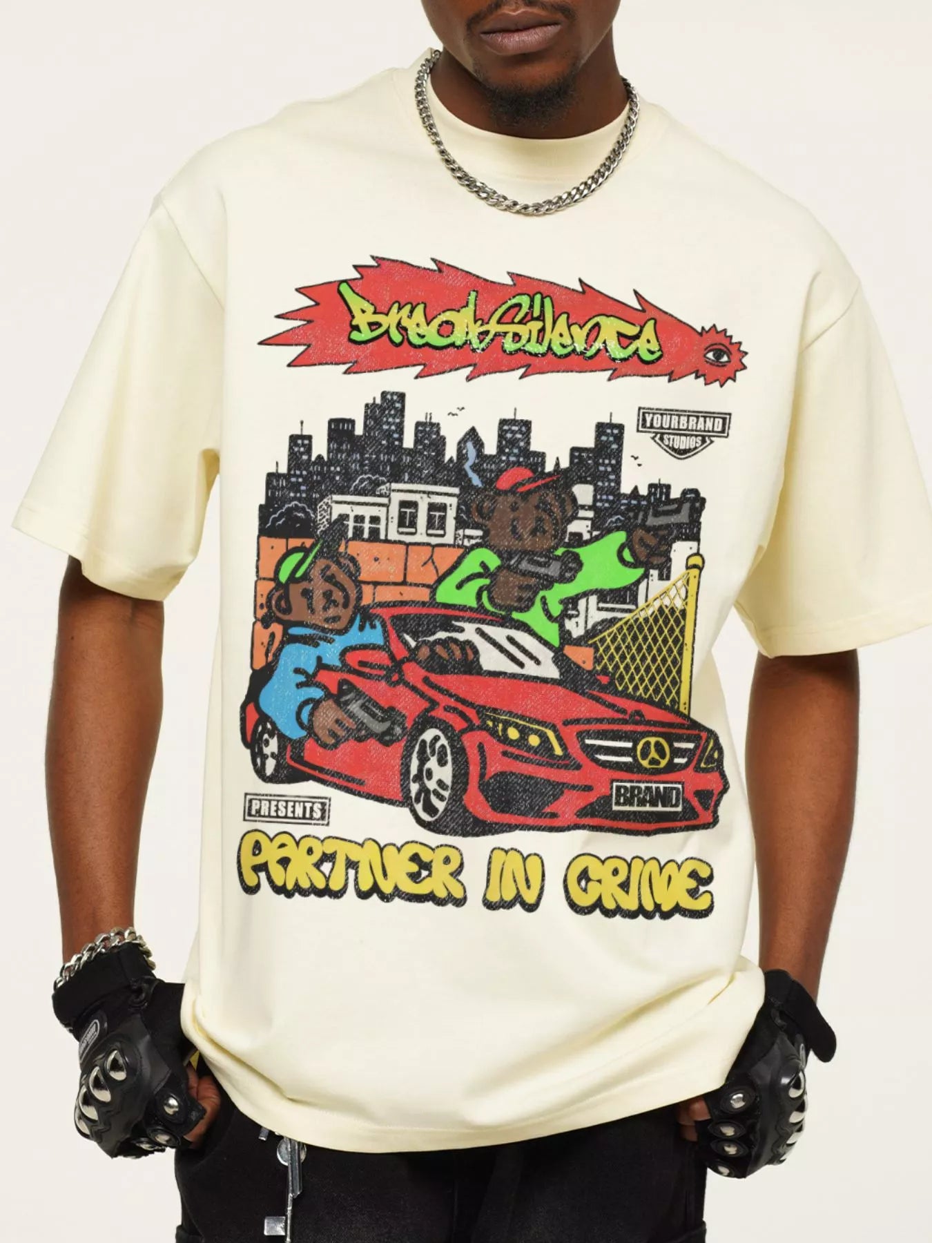 Men's Graphic Crew Neck T-Shirt - cas7m