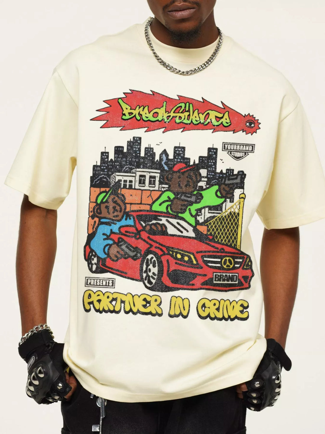 Men's Graphic Crew Neck T-Shirt - cas7m