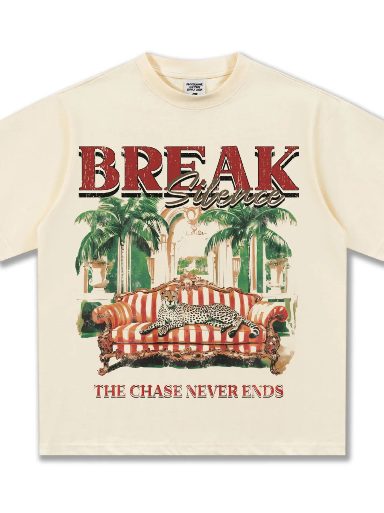 Men's Graphic Round Neck Oversized T-Shirt - cas7m