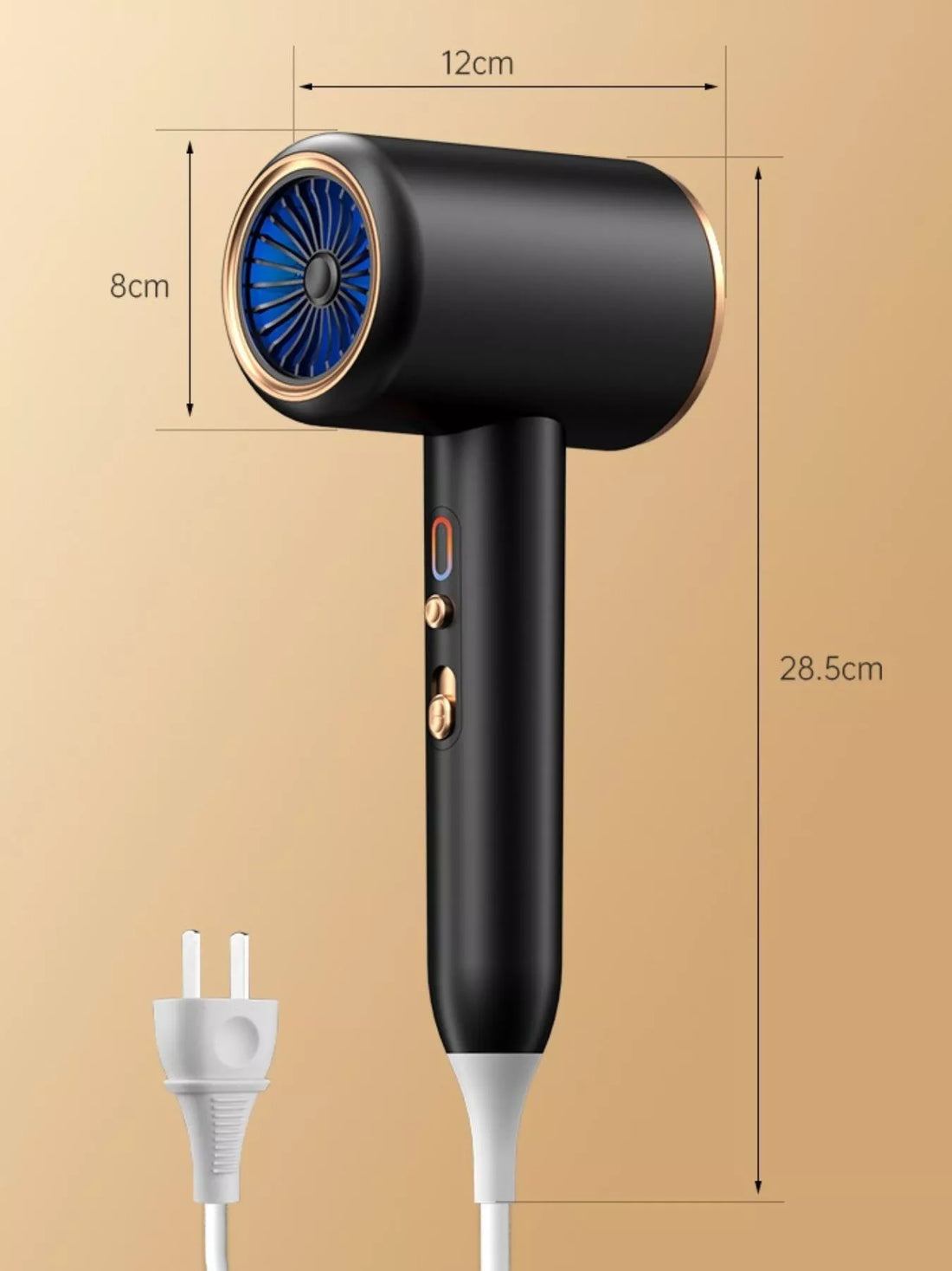 SafeDry BlueLight Hair Dryer: Overheat Protection & Style - cas7m