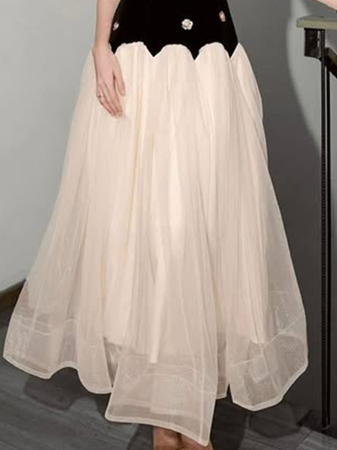 Sleeveless Tulle Maxi Dress - cas7m