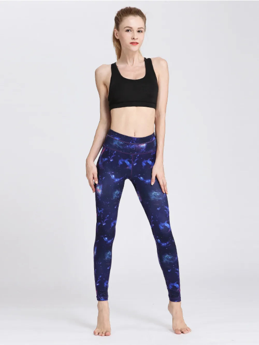 Ultra-Stretch Basic Yoga Pants - Polyester Spandex Blend - cas7m