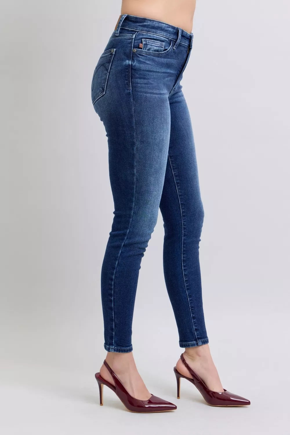 Judy Blue Full Size Washed Thermal Skinny Jeans Plus Size - cas7m