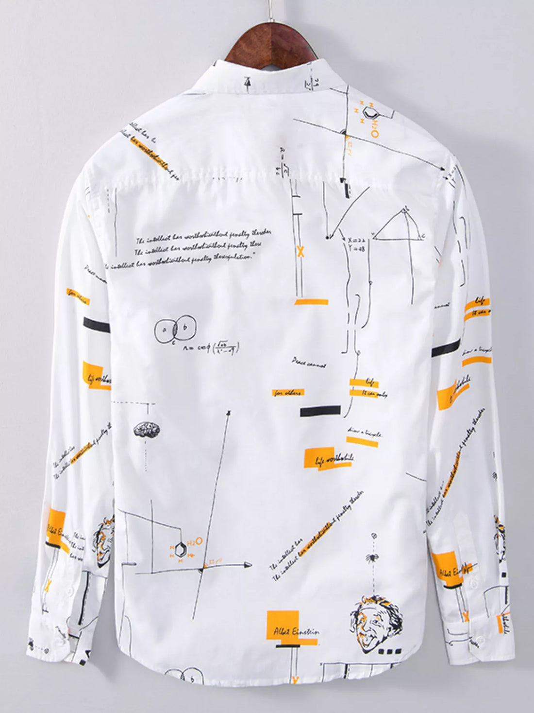 Men's Plus Size Casual Printed Long Sleeve Shirt - cas7m