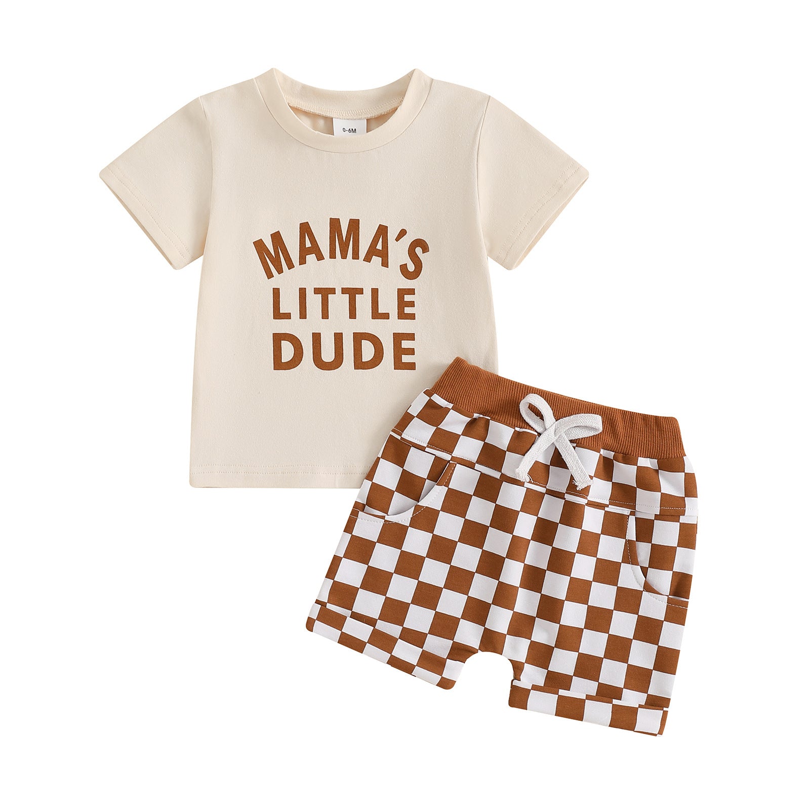 Children's Casual Letter Printed Short Sleeved Set - cas7m