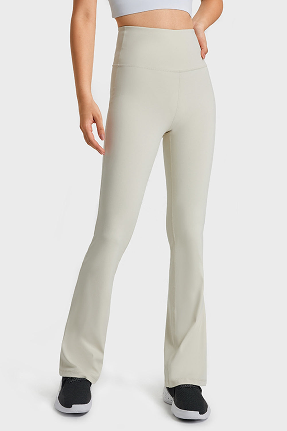 Millennia Elastic Waist Flare Yoga Pants - cas7m